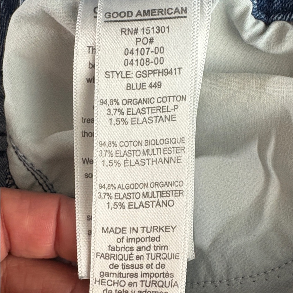 GOOD AMERICAN Good Legs Straight Distressed Raw Hem Jeans size 16 - Picture 9 of 11